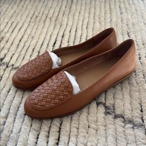 Aerosoles | Brielle Tan Brown Woven Vegan Leather Loafers | Size 8